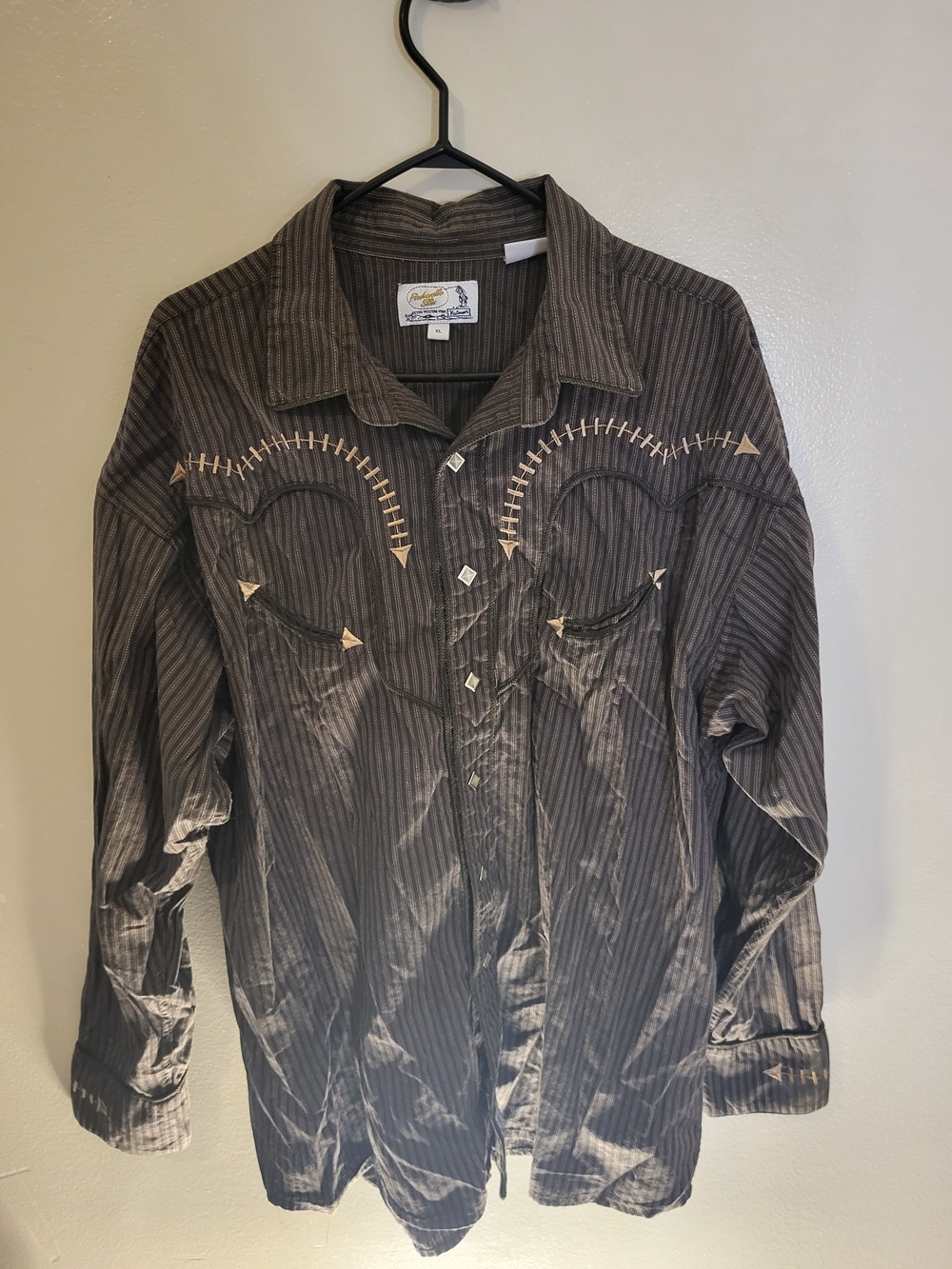 Vintage-panhandle Brown Western Button-Up Shirt